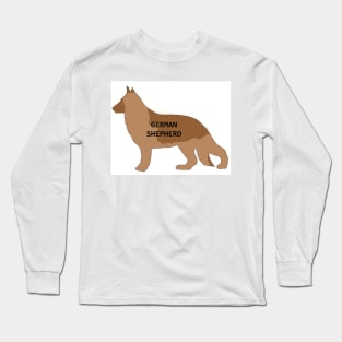 german shepherd liver name silhouette Long Sleeve T-Shirt